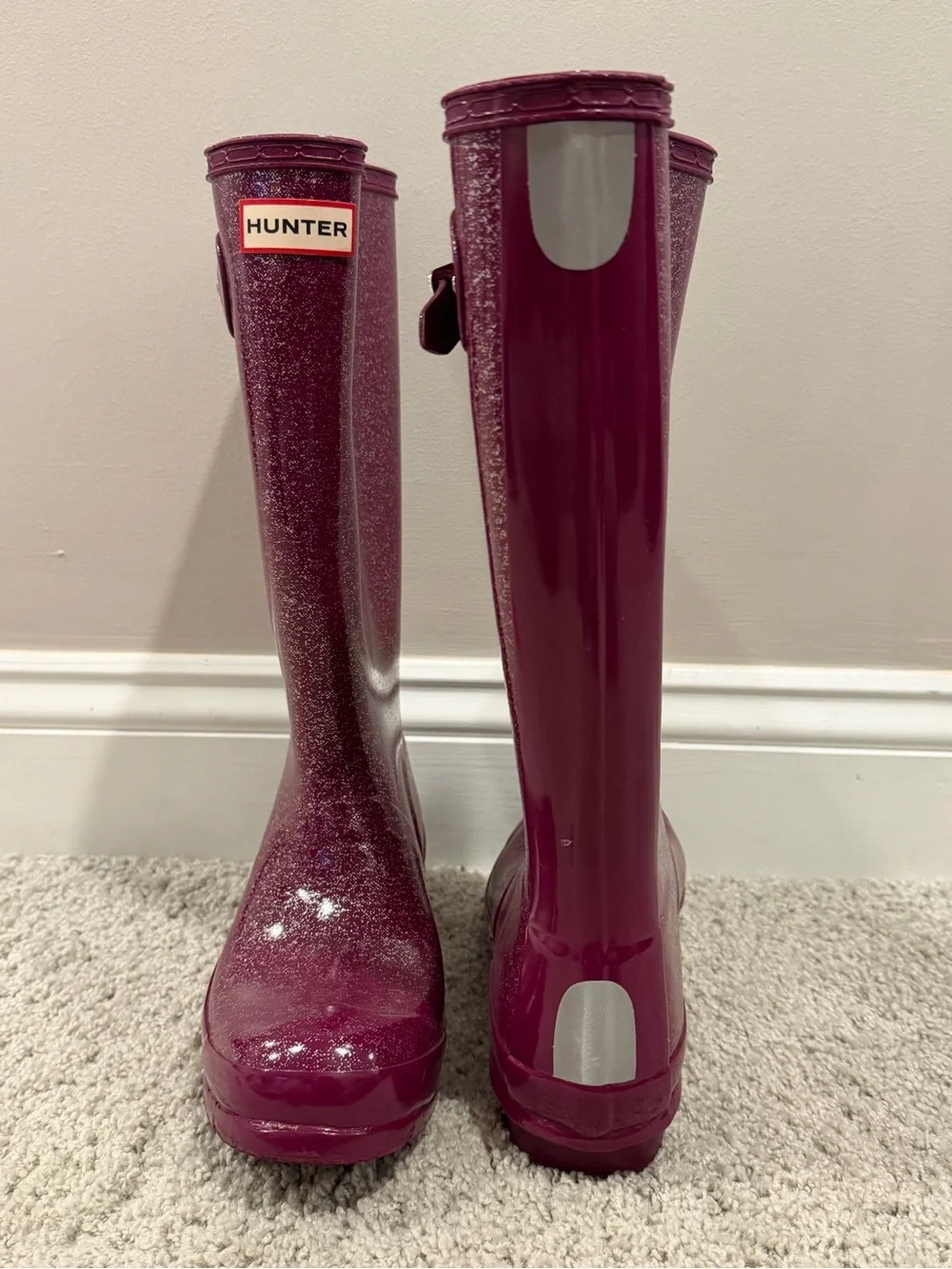 Hunter Glitter Tall Rain Boots - Plum